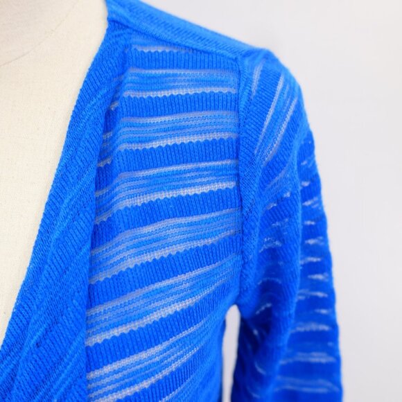Rafaella Royal Blue Knit Open Cardigan Sweater Small - Picture 2 of 10